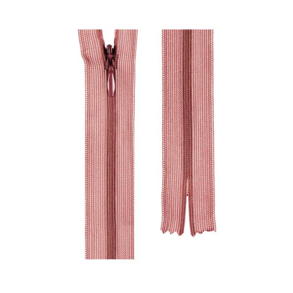 Молния потайная (скрытая) Т3 (3 мм) 1 зам., н/раз., 20 см, пластик, 333 т.грязно-розовый, G013P Gamma, 10 шт