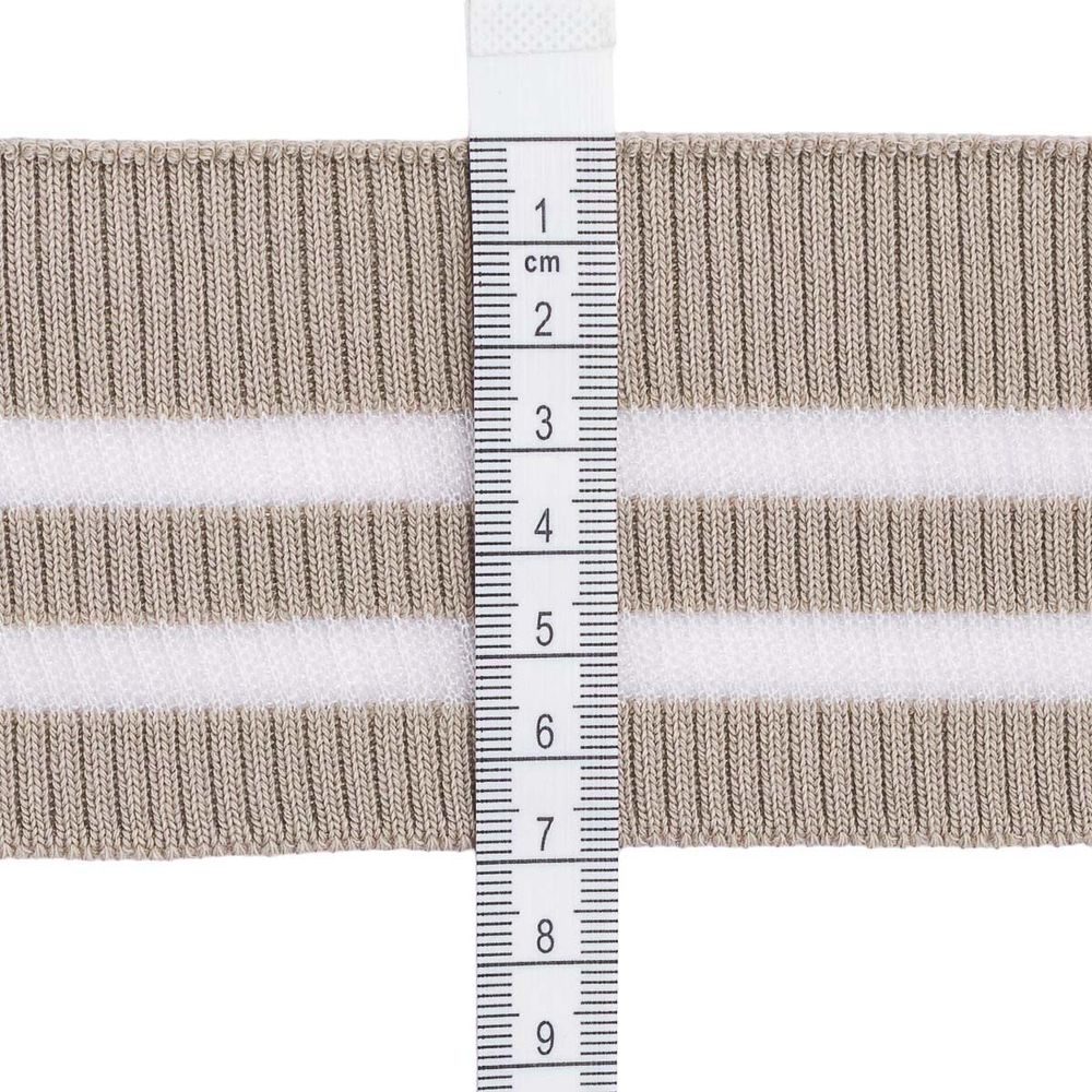 Подвяз (довяз) трикотажный с прозрачными вставками 6 см / 1 метр, серый, 3AR2880