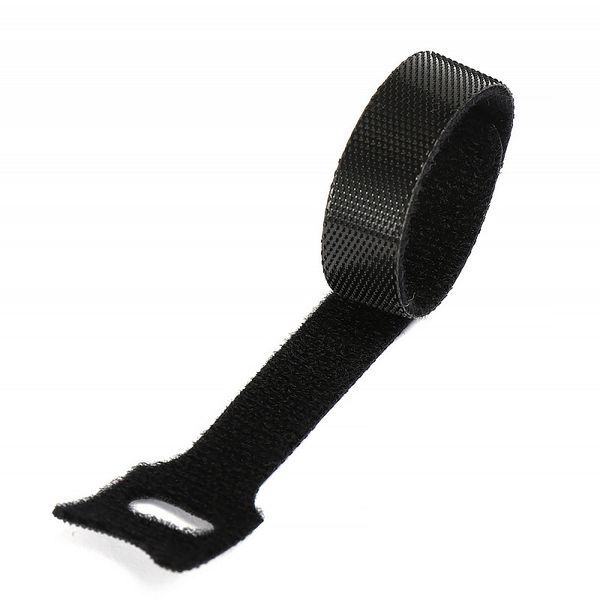 Лента контактная липучка (велкро) хомут 15 мм, 1,2 см, 100 шт, черный /TOS/