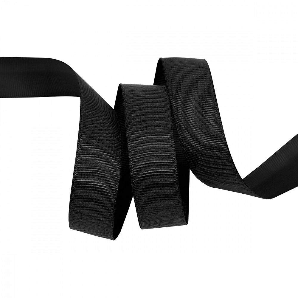 Лента репсовая (в рубчик) 20.0 мм цв. 030 черный уп.22.86м (±1м)