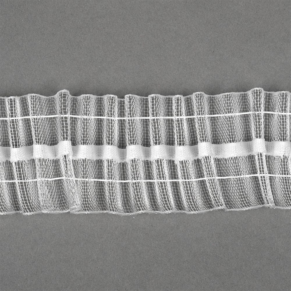 Лента (тесьма) шторная: сборка карандаш (1:3) 40 мм / 10 метров, П-022М органза, Prestij