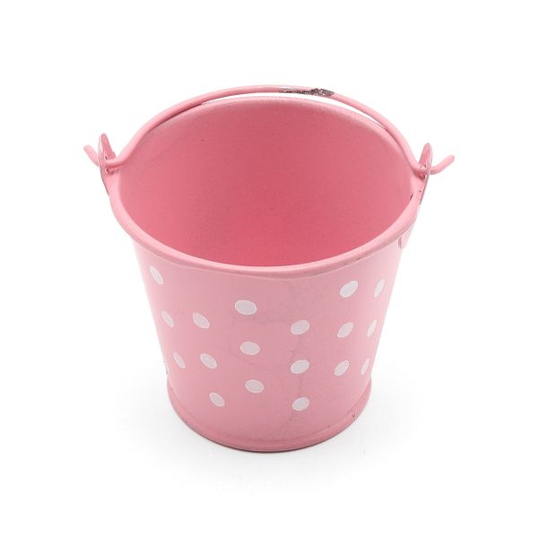Ведро в горошек 6х5,3см (розовый), AR004-1