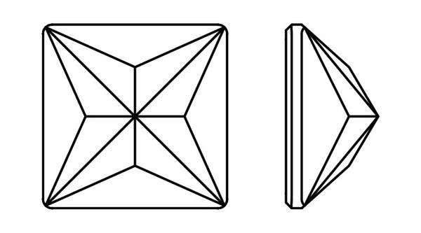 Стразы клеевые стекло 5х5 мм, 24 шт, перламутр(crystal AB), Preciosa 438-23-220