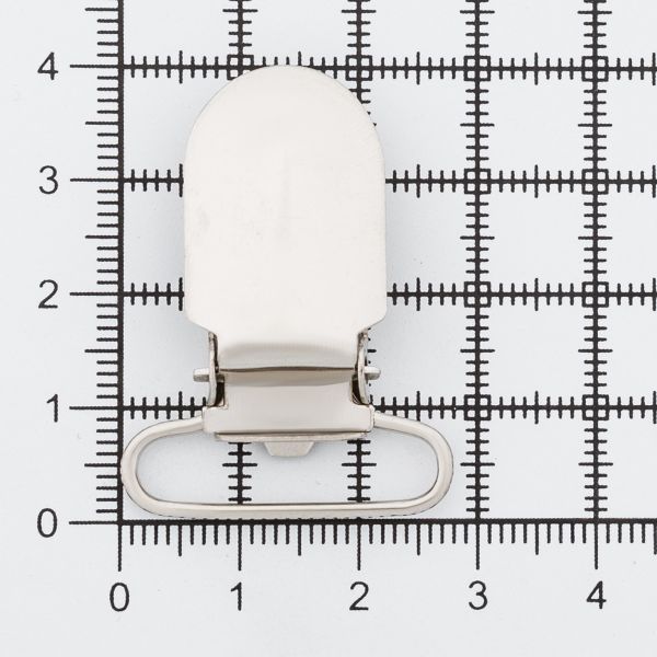 Клипса для подтяжек гладкая 25.0 мм, сталь (никель), 20 шт