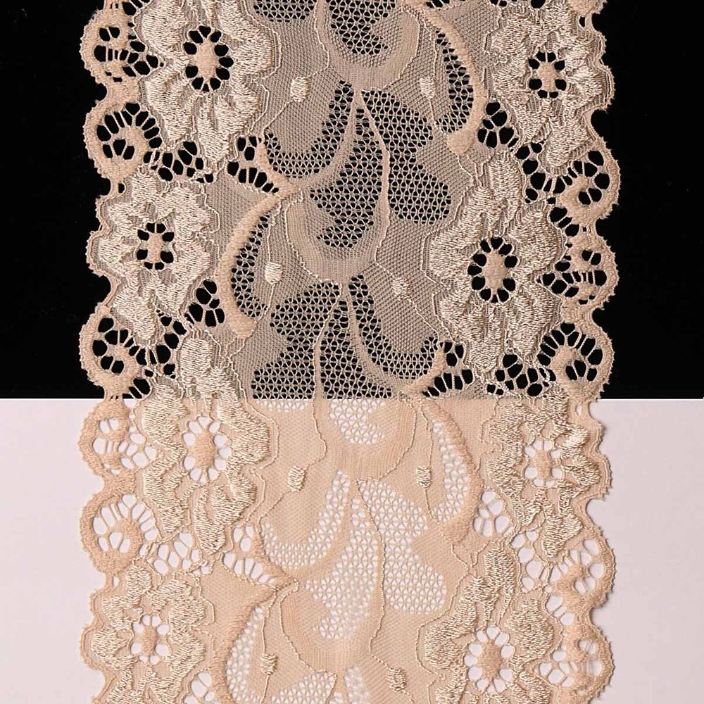 Кружево бельевое эластичное 150 мм / 13.72 м, цв. C180 телесный