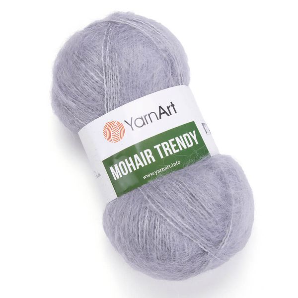 Пряжа YarnArt (ЯрнАрт) Mohair trendy / уп.5 мот. по 100 г, 220 м, 113 светло-серый