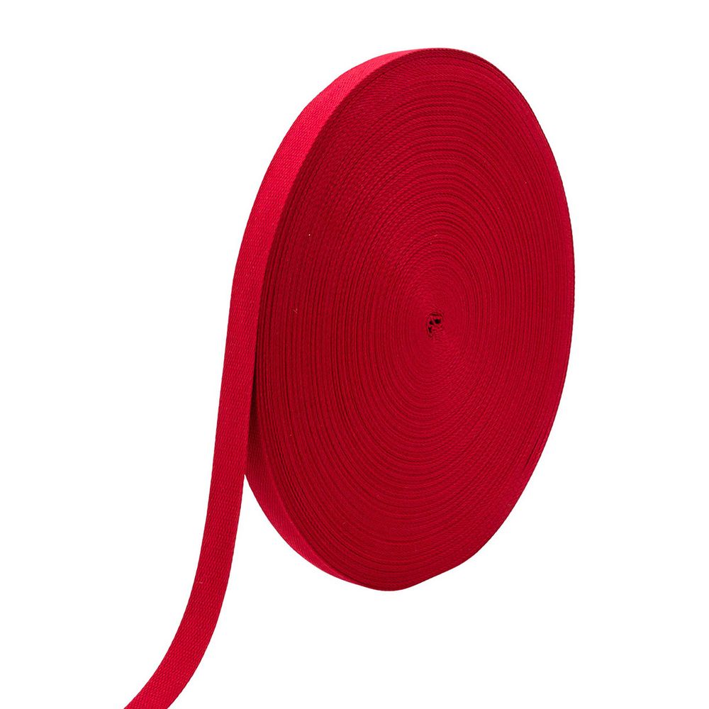 Стропа (ременная лента) 26 мм / 100 метров, [17.55 г/пог.м], матовая, имитация хлопка, 22 красный, 3Al357