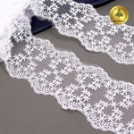 Кружево на сетке 90 мм, цв.01 белый, уп.13.7м