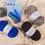 Пряжа Astra Premium (Астра Премиум) Светлячок светоотражающая (Reflective) / уп.2 мот. по 100 г, 90м, 900 серый