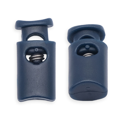 Фиксатор (зажим) для шнура пластик 1 отв., ⌀4.5 мм, 19х9 мм, цилиндр, ПП, т.синий, 100 шт