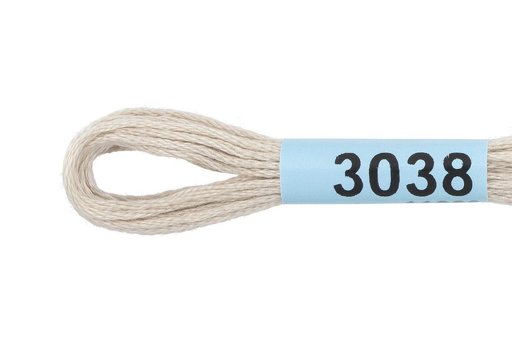 Мулине Gamma 100% хлопок, цв.3038 бл.серый, 24 мотка по 8 метров