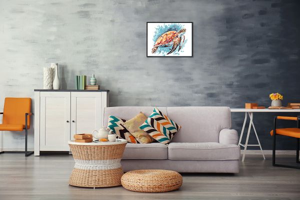 Картина по номерам Фрея, Морская черепашка, 40х30 см