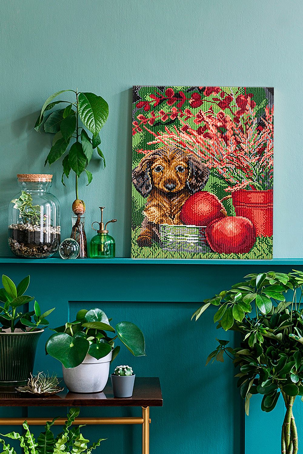 Алмазная (кристальная) мозаика Фрея ALPD-212, на подрамнике Малыш такса, 30х40 см