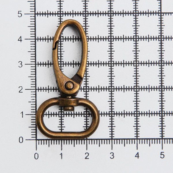 Карабин металл 20.0 мм (47х25 мм), бронза, ГУ12849, 4 шт
