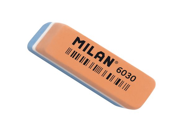 Ластик 6030 скошенный биколор 56x15x12 мм, 30 шт, CPM6030 ассорти, Milan
