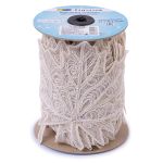 Кружево на сетке широкое 160 мм / 11 м, кремовый, Gamma GFLM-24209