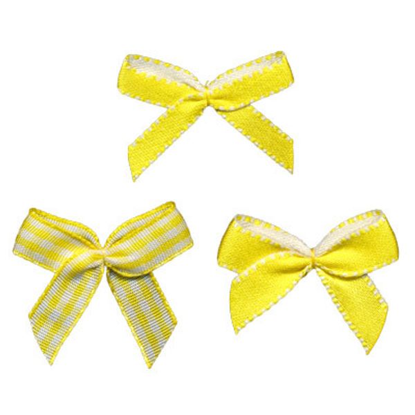 Набор текстильных бантиков, 100 шт, 402 желтый, Annet BDR