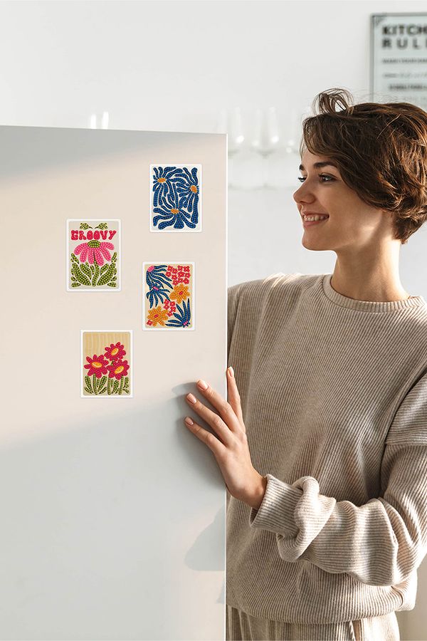 Кристальная (алмазная) мозаика Фрея ALVM-401, набор магнитов, Цветочный микс, 7.5х10 см