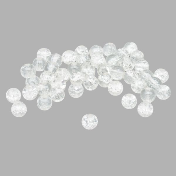 Бусины стекло ⌀8 мм, кракле, 46 шт, Astra&Craft, SY 9 прозрачный, 1301138