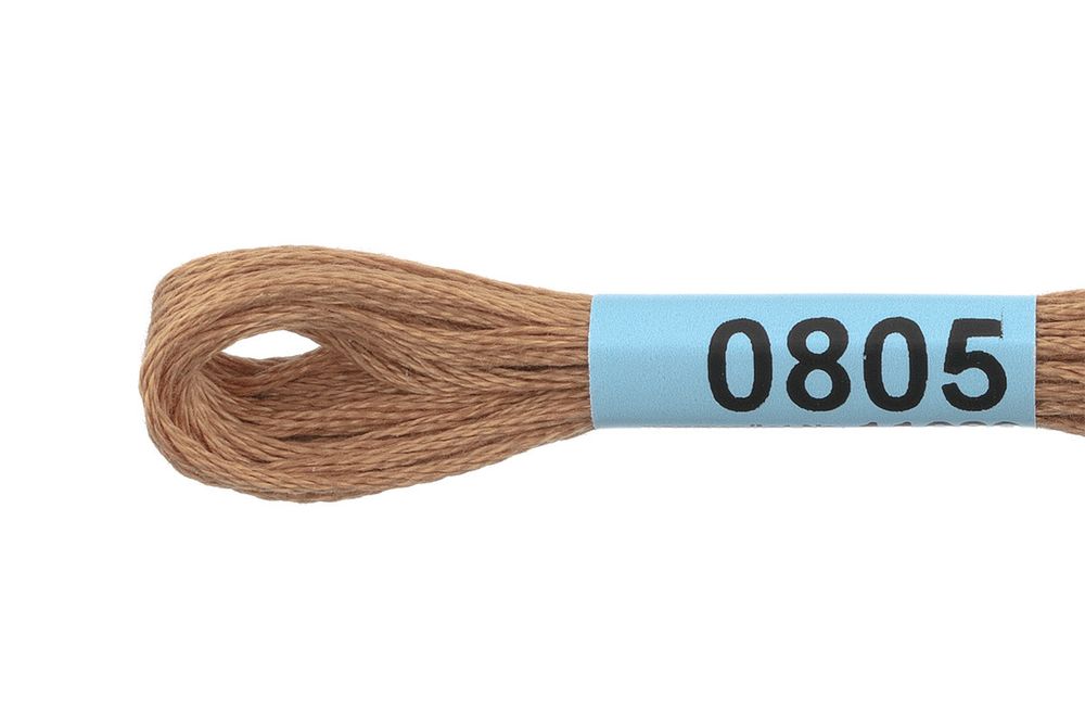 Мулине Gamma 100% хлопок, цв.0805 т.бежевый, 24 мотка по 8 метров