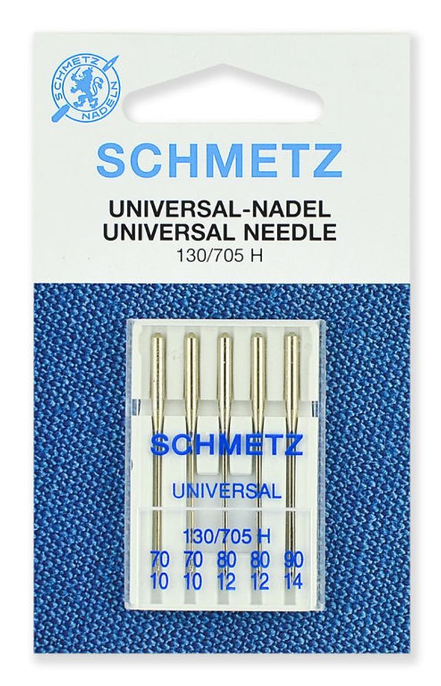 Иглы для швейных машин стандартные Schmetz №70(2), 80(2), 90, 5шт, 22:15.2.VHS, 10 блист.