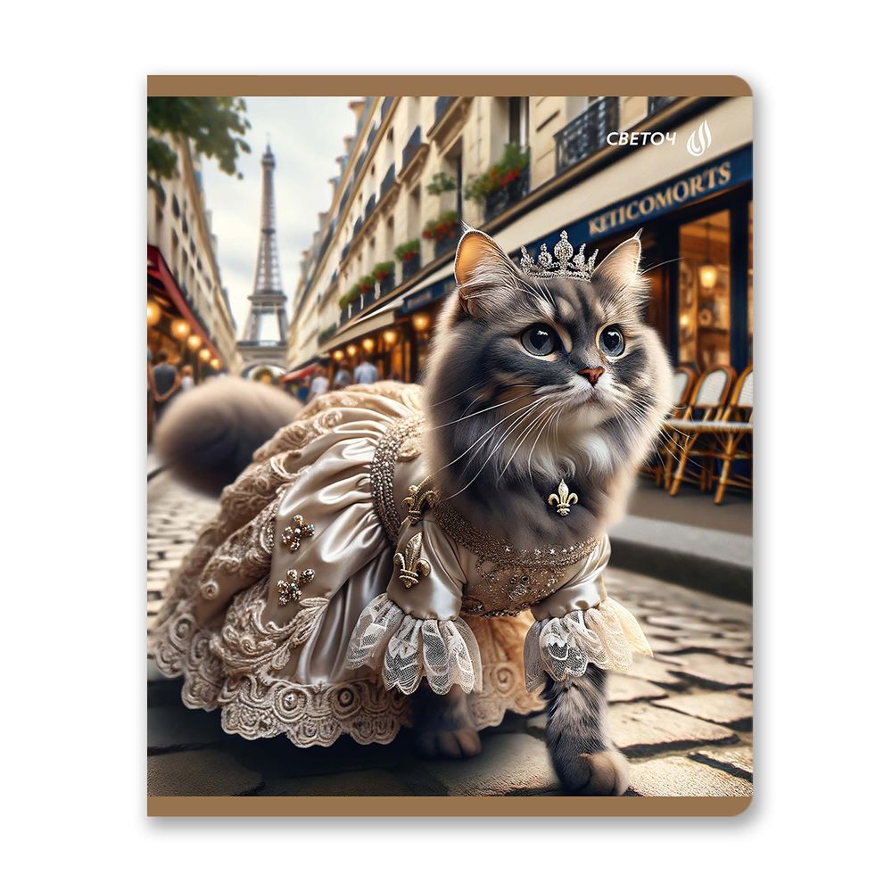 Тетрадь ученическая общая, глянцевый сплошной лак A5+ 48 л. на скобе 65 г/м², белизна 100 %, 10 шт, клетка, 01114 Микс-Чудное мгновенье, Светоч Т71