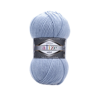 Пряжа Alize (Ализе) Superlana Midi / уп.5 мот. по 100 г, 170м, 480 светло-голубой A