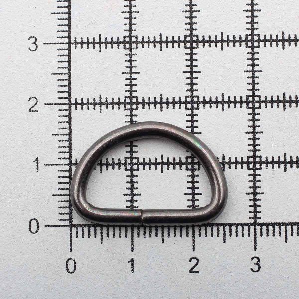 Полукольцо сварное металл внутр. 20 мм (внешн. 25х17 мм, ⌀2.5 мм), 100 шт, чер.никель ГР, 6064
