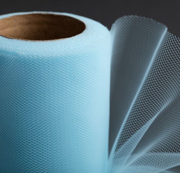 Фатин на шпульке средней жесткости, 100% нейлон, 150 мм, 06 голубой, 22,86м, Gamma FTN/R