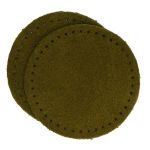 Заплатки пришивные из замши, круг ⌀6см с перфорацией, 2 шт, 100% кожа, 33 хаки, 59111