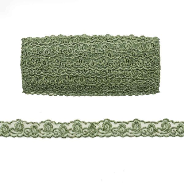 Кружево на сетке 23 мм, 13.71м, цв.097 хаки