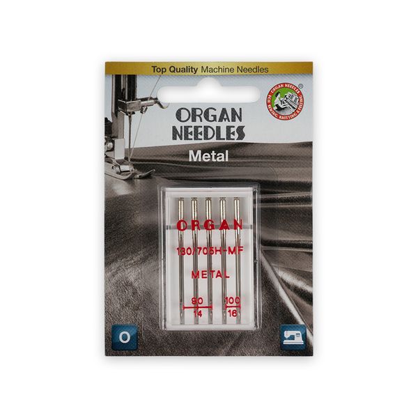 Иглы для швейных машин для металлизированных нитей 130/705 H, №90-100, 5 игл, 5510000BL 90-100, ORGAN