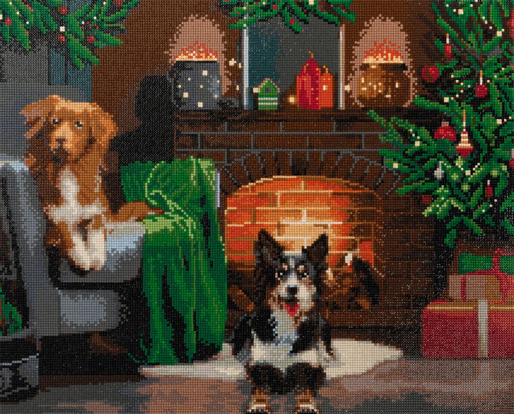Алмазная (кристальная) мозаика Фрея ALPD-163, на подрамнике Рождественский уют, 50х40 см