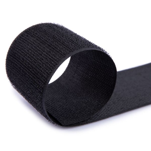 Лента контактная липучка (велкро) пришивная 50 мм / 25 метров, черный, Gamma LG-50NEK, КРЮЧОК, качество 