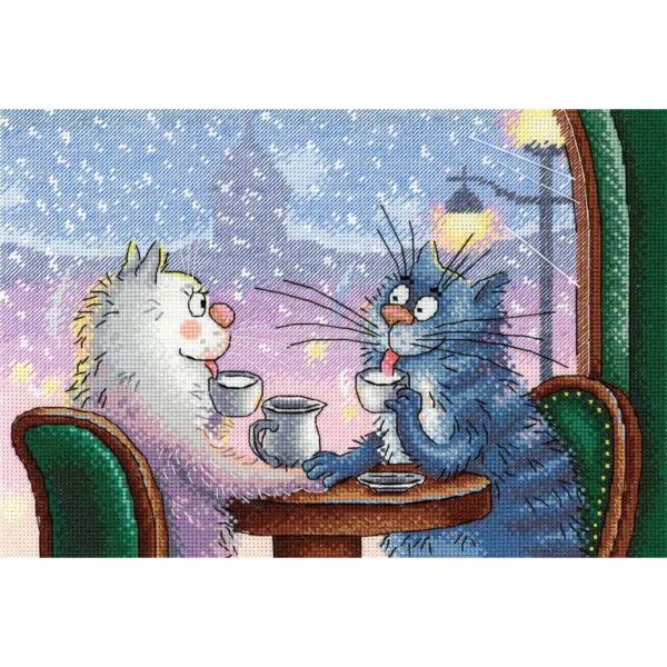 Набор для вышивания нитками МП Студия, Замурчательное свидание 16х23см