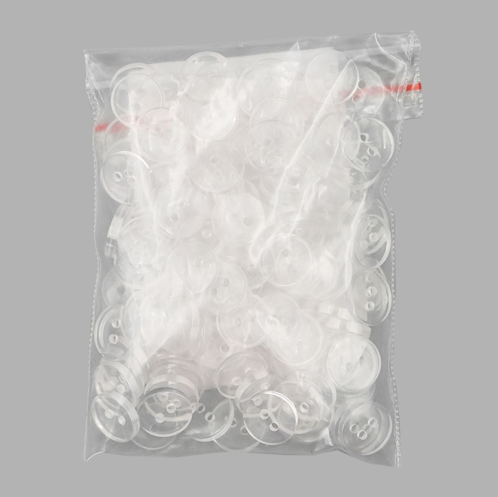 Пуговица 16L (10мм) 2прокола, пластик (Clear (прозрачный)), NE64