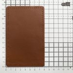 Заплатки пришивные из кожи, прямоугольник 8х12,7см с перфорацией, 2 шт, 100% кожа, 02 светло-коричневый, 9123