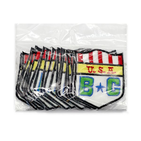 Термоаппликация вышитая U.S.A 6,5х5,5см (20 шт) (1 белый/черный/красный), FS6457