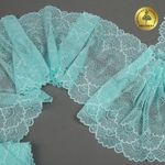 Кружево эластичное (стрейч) 8034 195мм цв.F201 мята, 10 метров, Kruzhevo