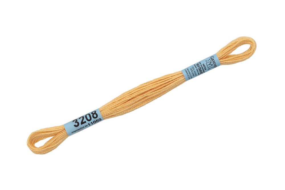 Мулине Gamma 100% хлопок, цв.3208 т.кремовый, 24 мотка по 8 метров