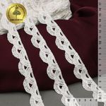 Кружево гипюр (плетёное) 22 мм, TBY.C01927A, теплый белый, 13.71м, Kruzhevo