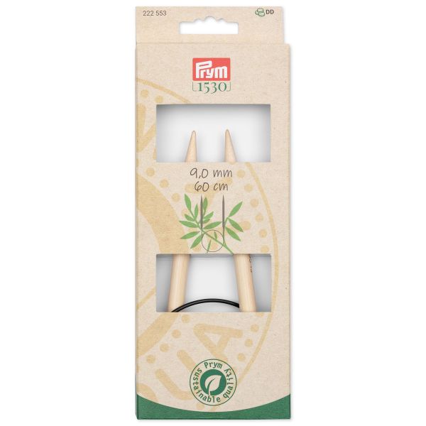 Спицы круговые Prym ⌀9,0 мм, 60 см, 1шт, бамбук