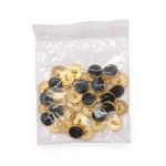 Пуговицы на ножке металл 24L (зол/цв. черный), 36 шт