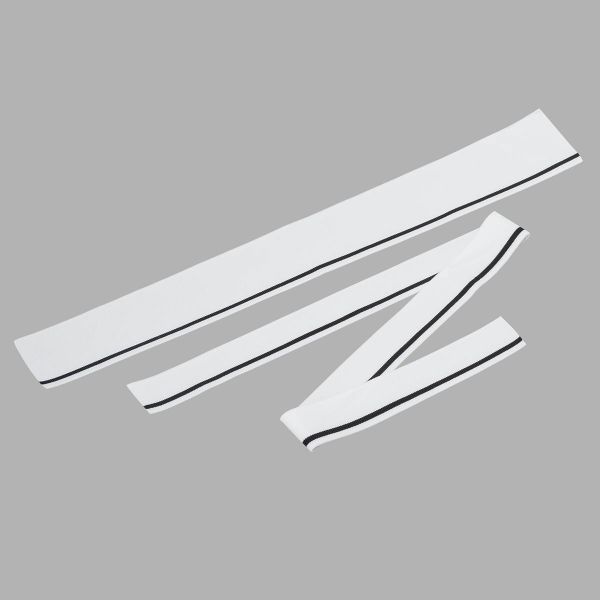 Воротник трикотажный с манжетами (комплект): воротник 7х40 см, 2 подвяза на рукава 3х40 см, 100% полиэстер, белый с черным, CL-054