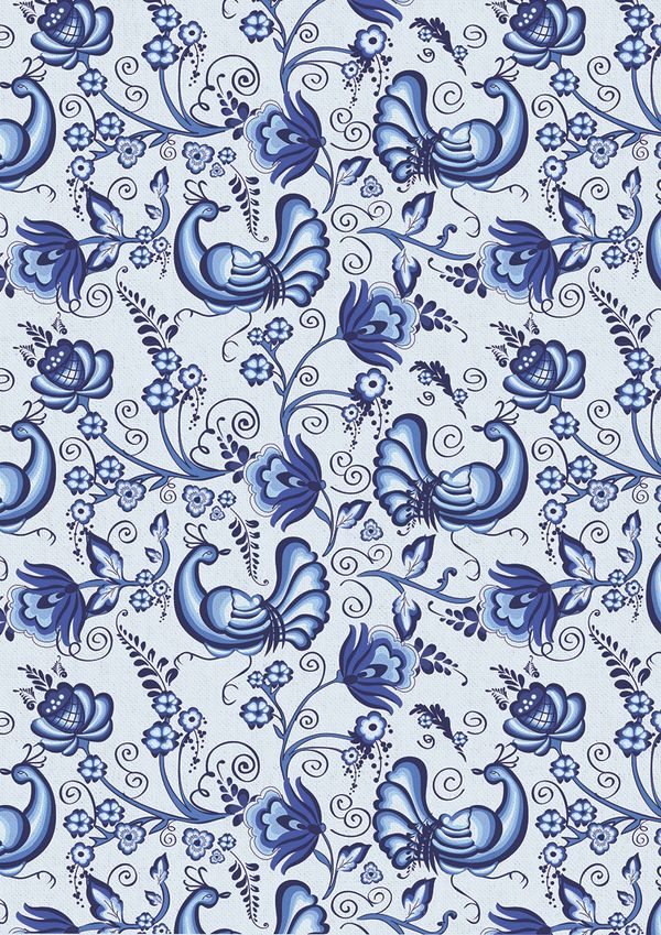 Ткань для пэчворка Peppy Лазурное чудо, рулон 112 см / 5 метров, ЛЧ-07 белый, Peppy