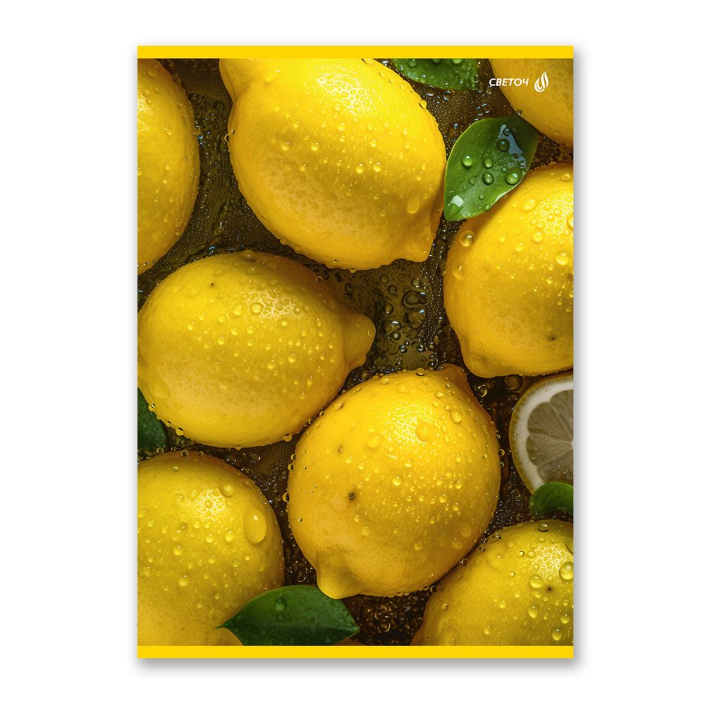 Тетрадь ученическая общая, выборочный лак, A4 96 л. на скобе 65 г/м², белизна 100 %, 6 шт, клетка, 01356 Солнечная, Светоч Т157