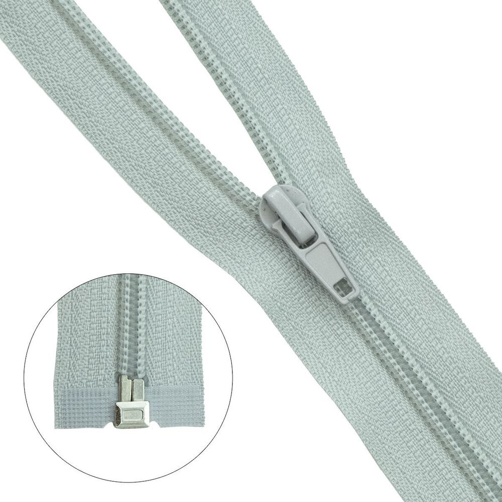 Молния спираль (витая) Т5 (5 мм) 1 зам., разъем., 70 см, 154, 310 бледно-серый, 10 шт