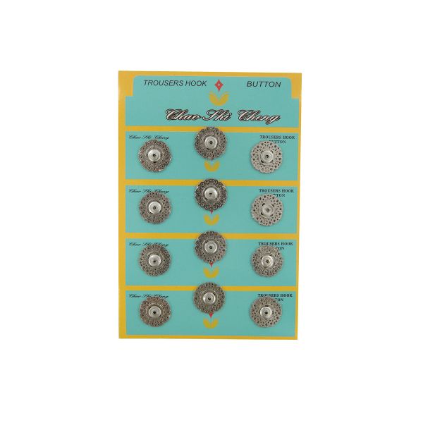 Кнопка пришивная металл ⌀21.0 мм, 12 шт, блистер, никель, CSC 27459