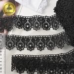 Кружево гипюр (плетёное) 45 мм, TR 808, 05 черный, 9м, Kruzhevo