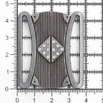 Пряжка ременная металл 40 мм (черное серебро), 4 шт